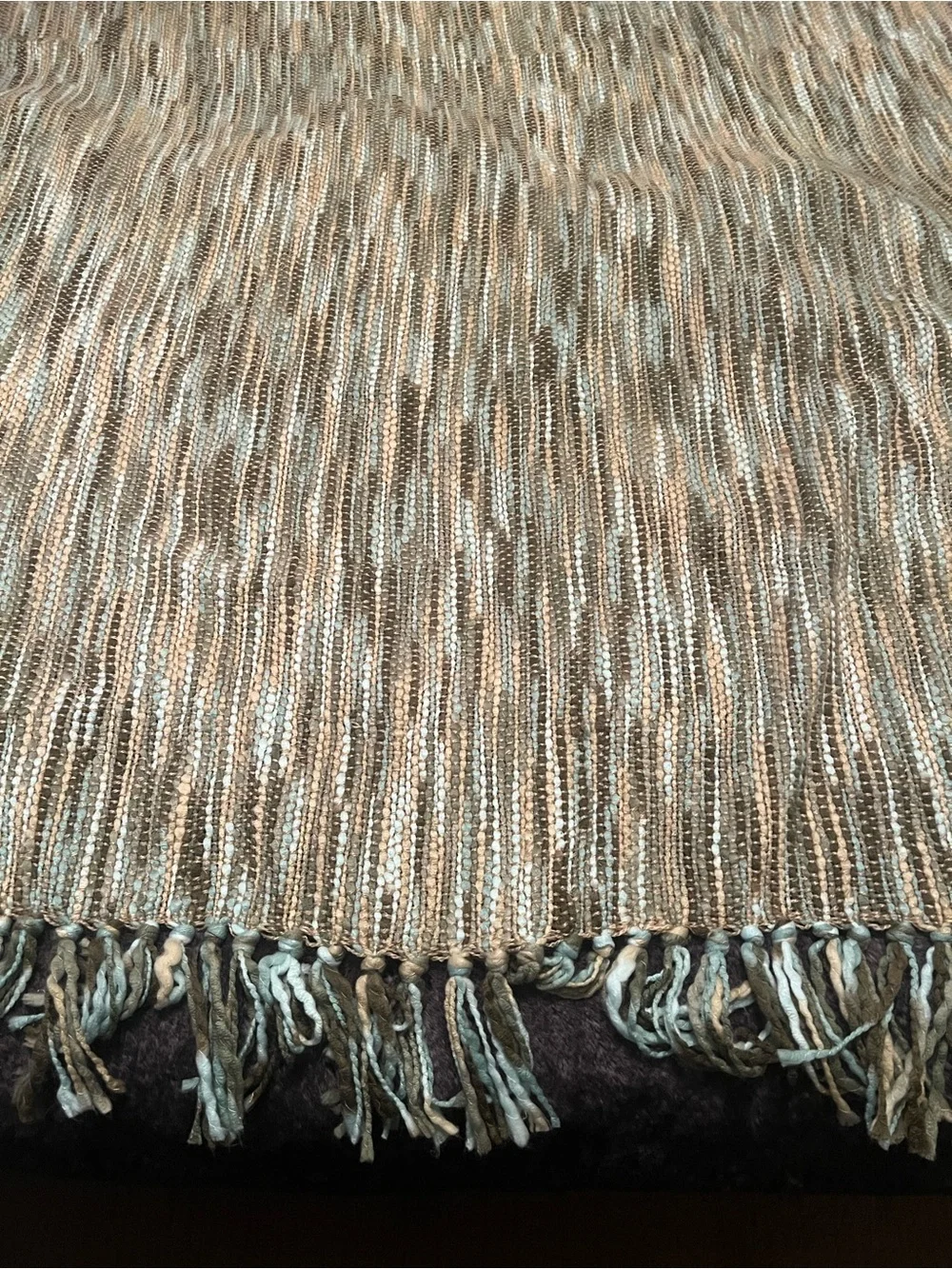 Surya Teegan Woven Acrylic Throw Blanket 76x56 Multi Color Fringe Rustic